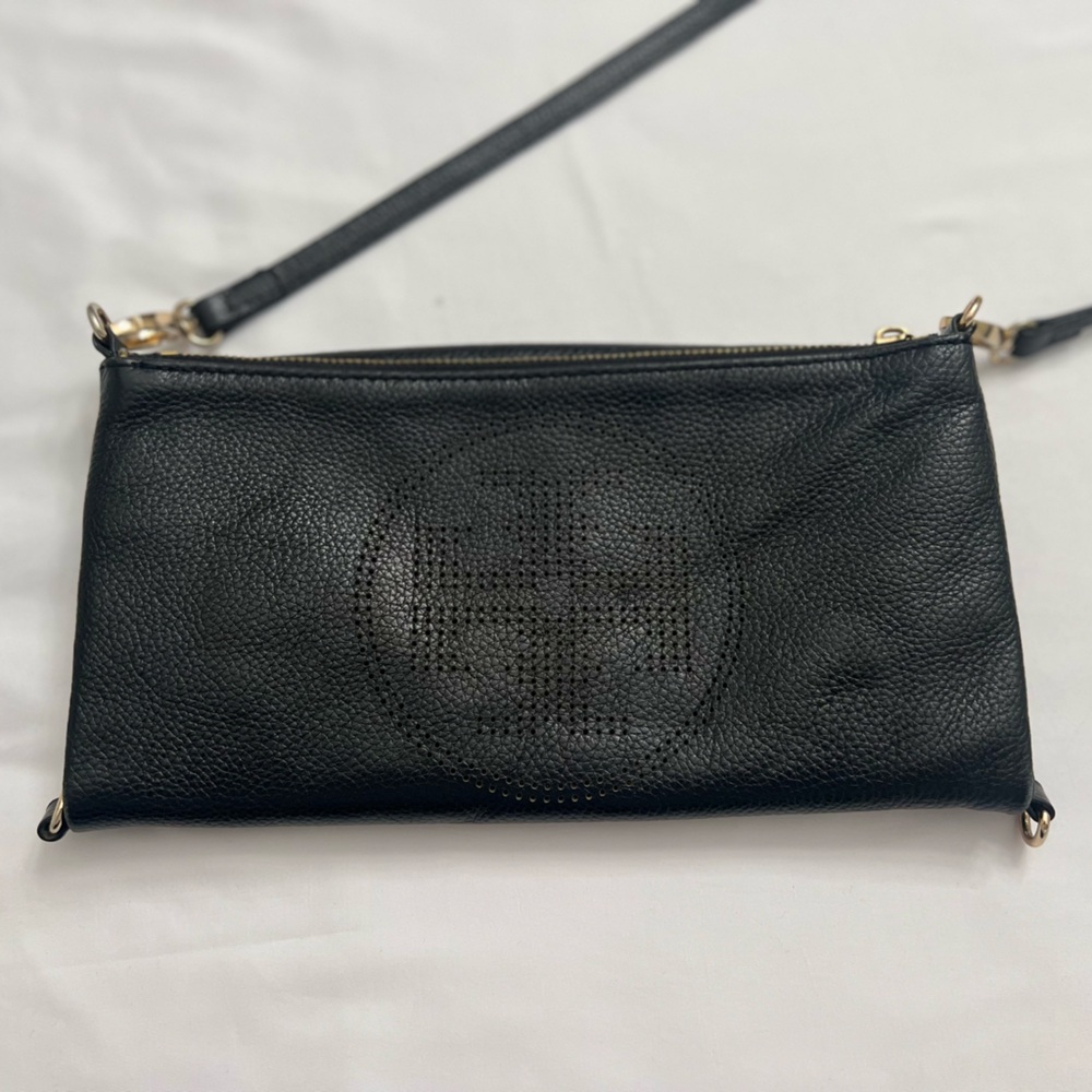 Tory Burch leather fold over crossbody.